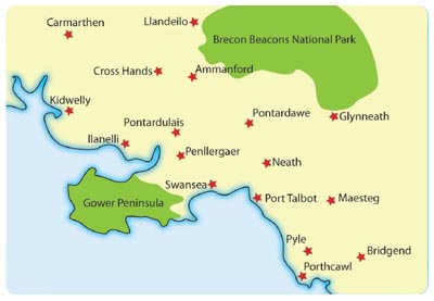Swansea Bay Area Map